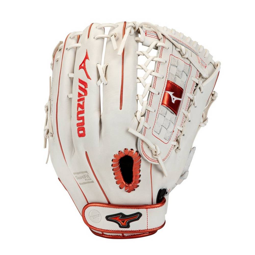 Damske Rukavice Mizuno MVP Prime SE Fastpitch 13" Softball Biele/Červené Vypredaj BNOV17368